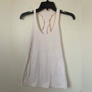 Lululemon Colorful Stitched White Racer back Tank